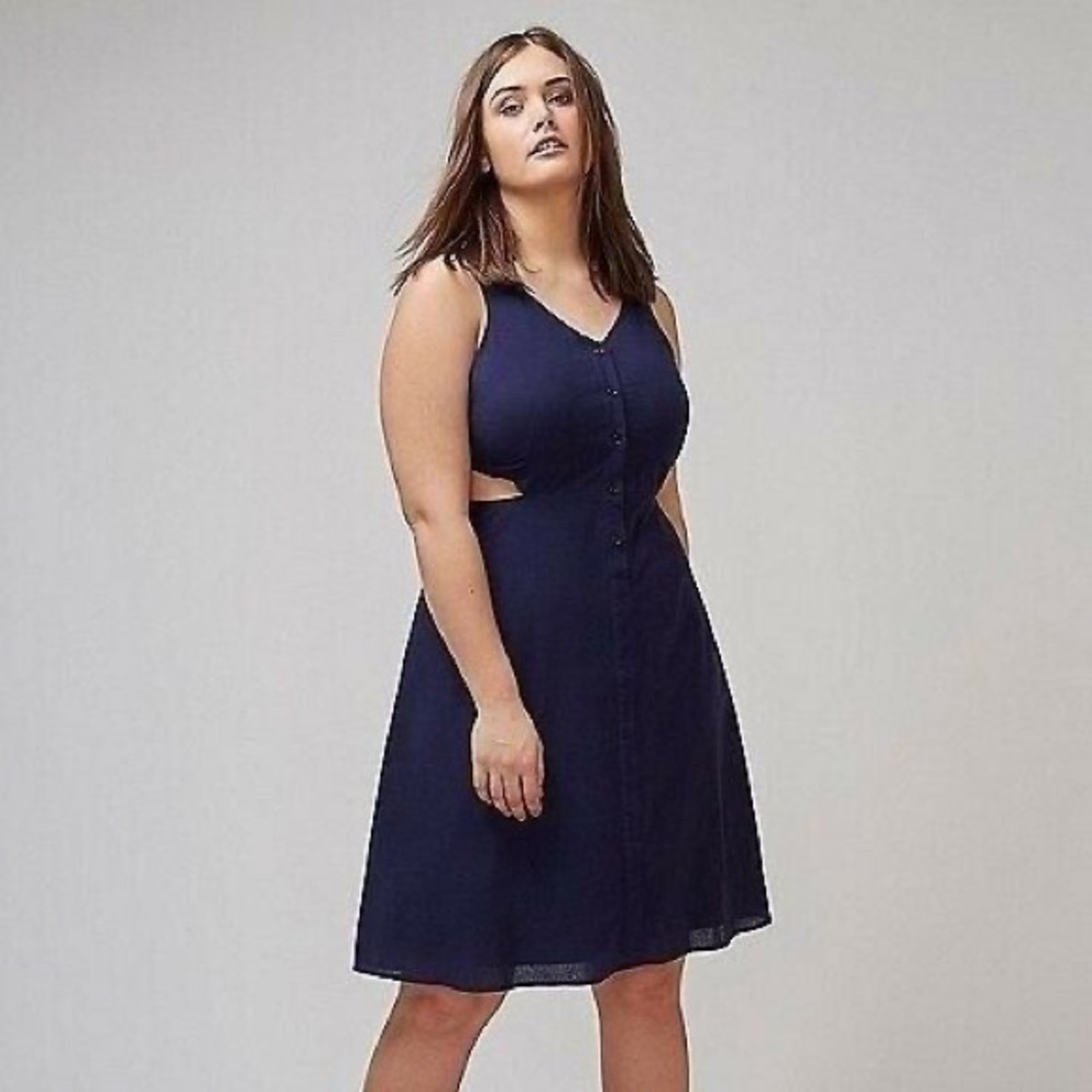 Navy Blue Lane Bryant Dress - Picture 4 of 4